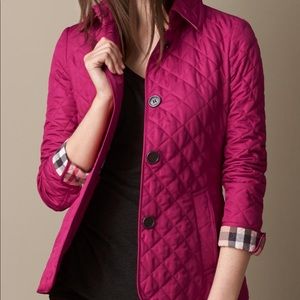BURBERRY QUILTED PINK JACKET SZ LG